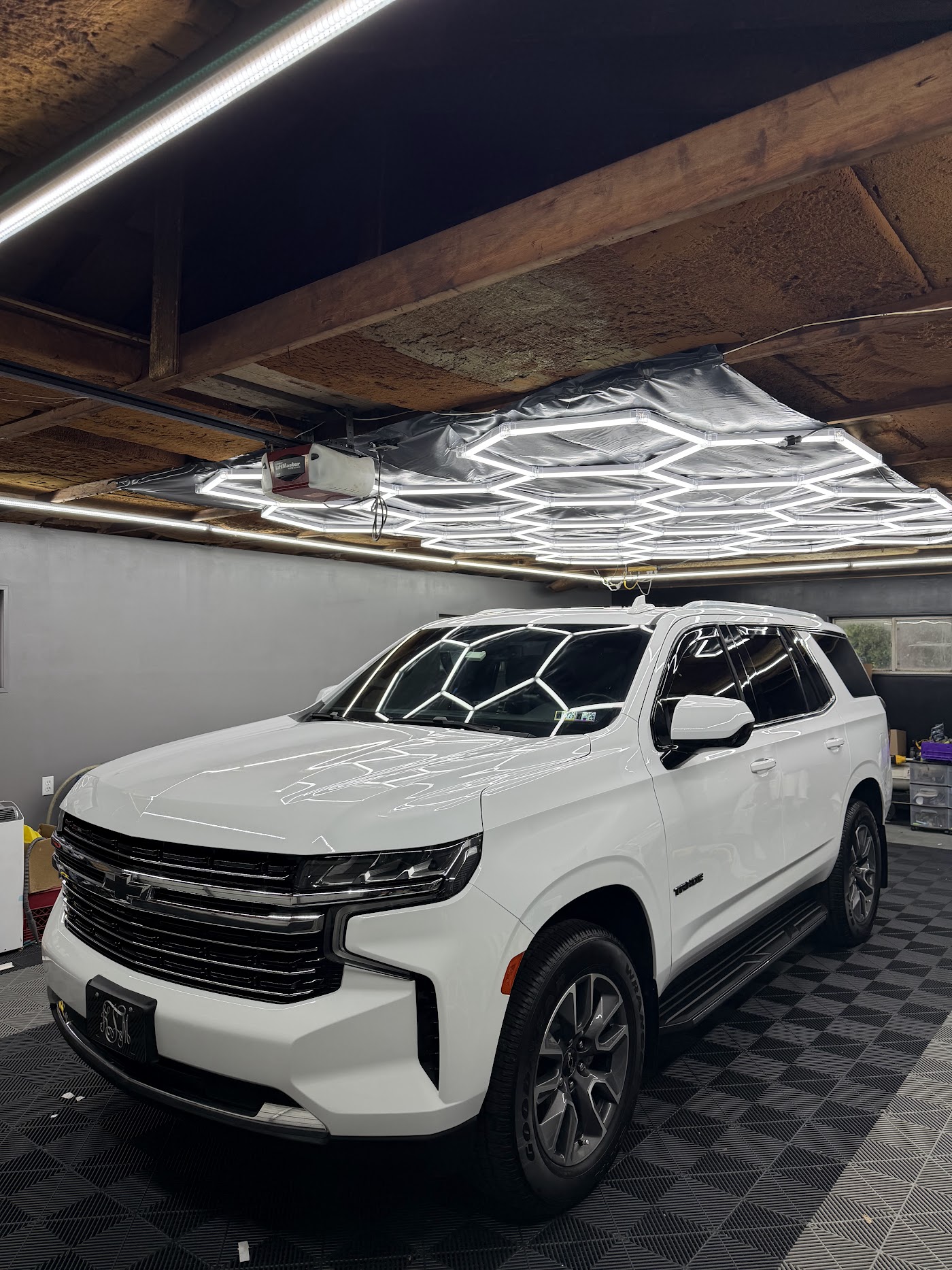 White Chevrolet Tahoe detailed by JP Sudz