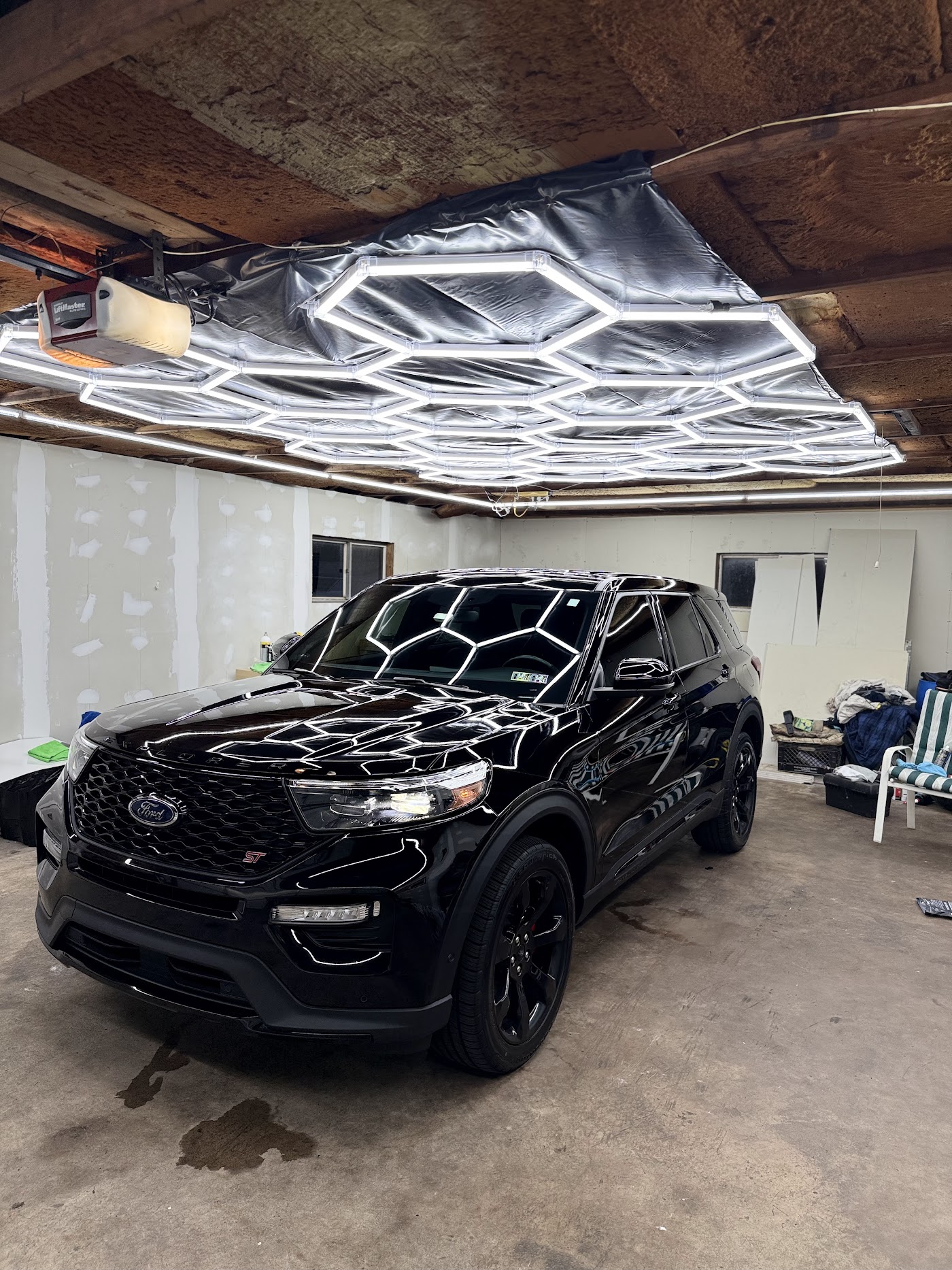 Black Ford Explorer SUV with a ceramic-coated shine